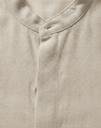 Completo Coordinato Uomo Colletto Coreana in Lino e Pantaloncini - dettaglio