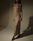 Abito lungo donna in tessuto leggero, aderente — vista 5
