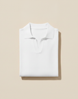 Polo Uomo con Colletto Johnny – Chiusura Aperta Casual Chic - Bianco