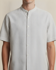 Camicia Uomo Effetto Seersucker – Fresca e Testurizzata Estiva - Grigio e Bianco