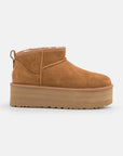 UGG Classic Ultra Mini Platform Chestnut stivaletti con zeppa donna marrone chestnut, vista laterale