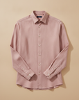 Camicia Uomo in Cotone Leggero – Colletto Classico Estivo - Rosa Cipria