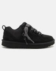 UGG Lowmel Lo Black sneakers uomo e donna in pelle scamosciata nero, vista laterale