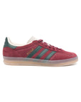 Adidas Gazelle Indoor Shadow Fig sneakers basse uomo e donna in verde bordeaux - vista laterale