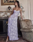 Abito lungo donna in chiffon, aderente — vista 4