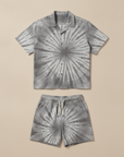 Completo Coordinato Uomo Camicia Tie-Dye e Pantaloncini - Tie-Dye Grigio