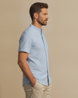 Camicia Uomo Manica Corta in Cotone – Casual Elegante Versatile - vista laterale