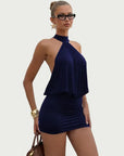 Mini abito da donna con schiena scoperta – scollo halter aderente
