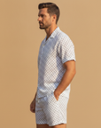 Completo Coordinato Uomo Camicia Stampa Nautica e Pantaloncini - vista laterale