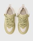 UGG Lowmel Lo Muted Brass sneakers donna in pelle scamosciata ottone, vista posteriore