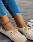 Mocassini Donna in Suede Slip-On – vista laterale