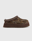 UGG Tazz Caspian Burnt Cedar ciabatte platform donna in pelle scamosciata e montone marrone cedro, vista laterale