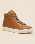 Sneakers Uomo Alte in Pelle – Design High-Top Casual Premium - Cammello