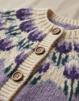 Cardigan Donna Viola Jacquard Floreale