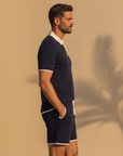 Completo Coordinato Uomo Polo Bicolore e Pantaloncini - vista laterale