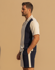 Completo Coordinato Uomo Camicia Color Block e Pantaloncini - vista laterale