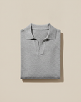 Polo Uomo con Colletto Johnny – Chiusura Aperta Casual Chic - Grigio Melange
