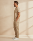 T-shirt Uomo in Misto Lino – Fresca e Traspirante Estiva - vista laterale