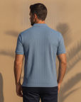 Polo Uomo Vintage Lavata – Effetto Slavato Casual Rétro - vista posteriore