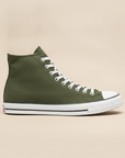 Sneakers Uomo Alte in Canvas – Casual Urbane Senza Tempo - Verde Militare