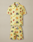 Completo Coordinato Uomo Camicia Stampa Frutti Tropicali e Pantaloncini - Frutti Verdi