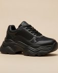 Sneakers Uomo Chunky Suola Alta – Streetwear Urban di Tendenza - Nero