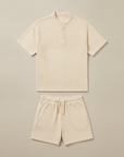 Completo Coordinato Uomo in Spugna e Pantaloncini - Bianco Panna