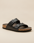 Sandali Uomo a Doppia Fascia – Eleganti in Pelle Estivi - Nero