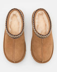 UGG Tasman II Chestnut ciabatte chiuse uomo e donna in pelle scamosciata e montone marrone chestnut, vista posteriore