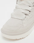 UGG Lowmel Ceramic sneakers donna in pelle scamosciata bianco, dettaglio tomaia