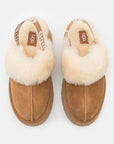 UGG Funkette Chestnut sabot platform donna in pelle scamosciata e montone marrone chestnut, dettaglio interno