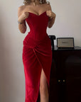 Abito lungo donna in velluto