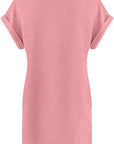 Chloé Abito Donna – Abito Mini Collo Tondo Vita Alta Maniche Corte con Tasche