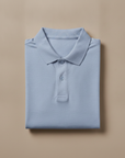Polo Uomo in Cotone Biologico – Scelta Sostenibile e Morbida - Blu Polvere
