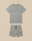 Completo Coordinato Uomo T-shirt e Pantaloncini - Grigio Melange