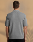 Polo Uomo in Maglia Spigata Testurizzata – Effetto Elegante - vista posteriore