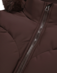 Giacca Piumino Donna con Cappuccio Pelliccia Sintetica Materiale Impermeabile