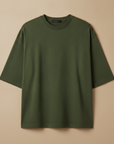 T-shirt Uomo Oversize Streetwear – Vestibilità Ampia Urban - Verde Militare
