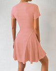Julie Mini Abito Donna – Abito Bodycon Girocollo Maniche Corte A-Line Estate