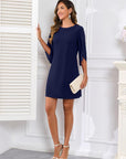 Chloé Abito da Cocktail Donna – Abito in Mussola con Maniche a Volant Elegante per Matrimonio