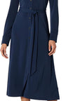 Claire Vestito Camicia Midi – Vestito Elegante Collo Classico Cintura Donna