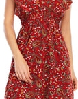 Chloé Abito Mini Donna – Abito in Mussola Floreale con Scollo a V, Volant e Senza Maniche