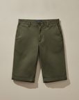 Bermuda Chino Uomo con Risvolto – Dettaglio Curato ed Elegante - Verde Oliva