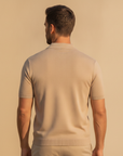 Polo Uomo con Colletto Johnny – Chiusura Aperta Casual Chic - vista posteriore