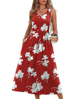 Jensy Vestito Midi Donna – Vestito A-Line Fluido con Tasche, Vita Impero e Taglio Elegante Estivo