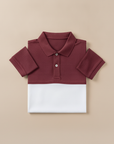 Polo Uomo Color Block Sportiva – Design Bicolore Dinamico - Bordeaux e Navy