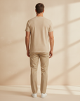 T-shirt Uomo in Misto Lino – Fresca e Traspirante Estiva - vista posteriore