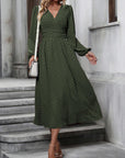 Vestito Donna Tierra Pois – Taglio A-Line, Scollo a V, Vita Alta Plissettata Elegante