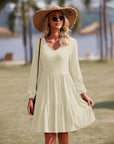 Charlotte Vestito Elegante Donna – Vestito Midi con Scollo a V, Maniche Lunghe a Sbuffo e Tasche