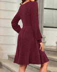 Élise Abito Maglia Donna – Abito Maglia Collo Quadrato Maniche Lunghe Autunno Inverno